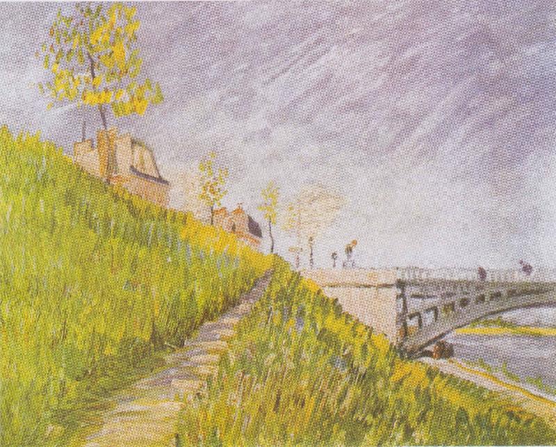 Vincent Van Gogh Seine shore at the Pont de Clichy oil painting image